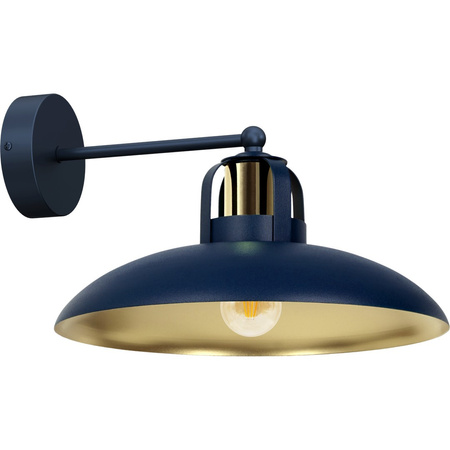 Lampa Ścienna Kinkiet FELIX Granatowa Niebieska Złota 1xE27 Milagro