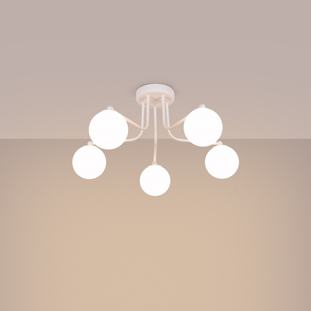 Lampa Wisząca Sufitowa Żyrandol 5x G9 Biała Astral French Sky SL.1660 Sollux