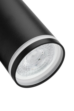 Lampa ścienna Kinkiet GU10 RING z włącznikiem czarny