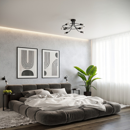 Lampa Ścienna Kinkiet E27 Nieregularna Czarna Industrialna Levar Sollux