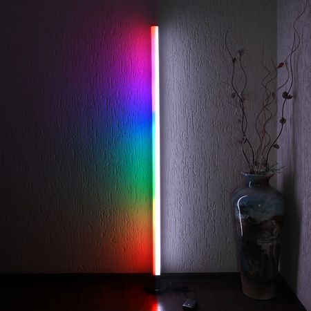 Lampa Podłogowa Stojąca 10W RGB 6500K LED 250lm 360° 150cm Czarna Pilot Videx