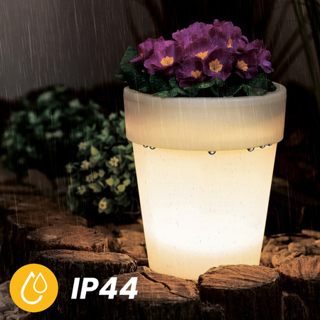 Lampa Ogrodowa LED Solarna Biała Doniczka Na Kwiaty Ozdobna 4000K Neutralna