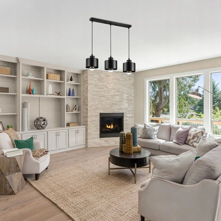 Lampa Sufitowa Oprawa Wisząca 3x E27 Czarna Elza Masterled