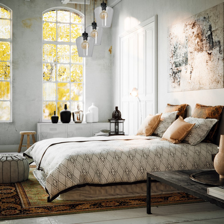 Lampa wisząca SANTIAGO 3xE27 Klosz Transparentne Szkło MLP6611 Metal + Szkło