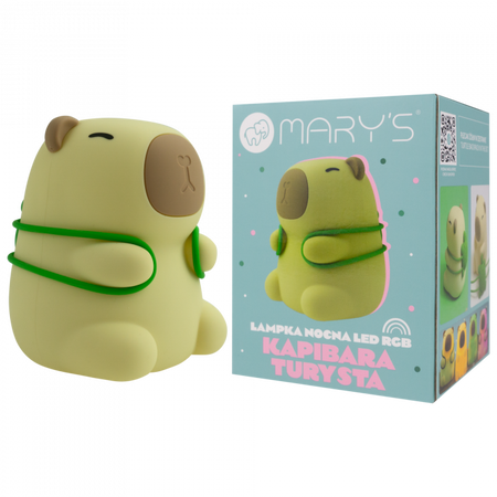 Lampka Nocna Dziecięca LED 2.5W 3000K Ciepła + Wielokolorowa RGB Akumulatorowa 1200mAh beżowy KAPIBARA MARY'S