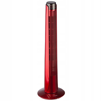 Wentylator Kolumnowy Tuba Cyrkulator Powietrza Wiatrak Stojący Czerwony 92cm 45W + Pilot
