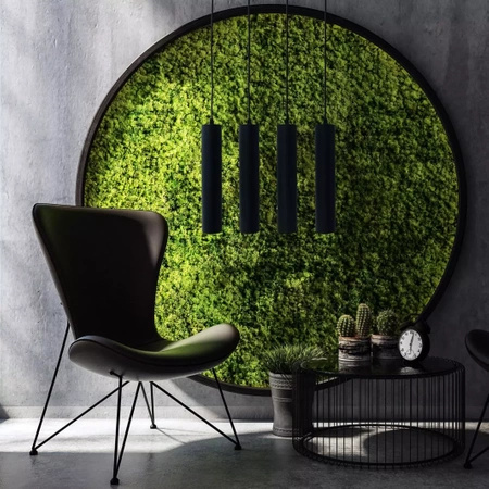 Lampa Wisząca Sufitowa 1xGU10 CIRUS SLIM Zwis Tuba Czarna 27cm