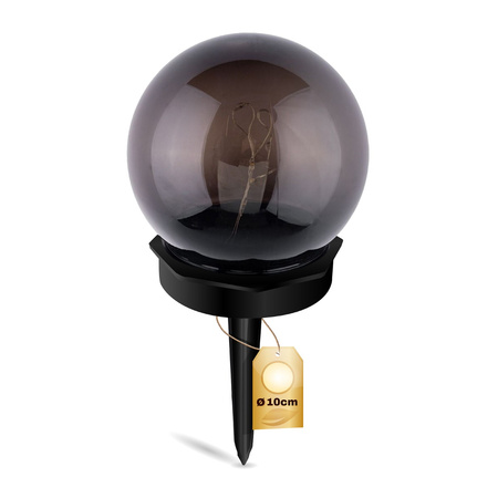Lampa Solarna Ogrodowa LED Wbijana Ozdobna Kula 3000K IP44 10cm