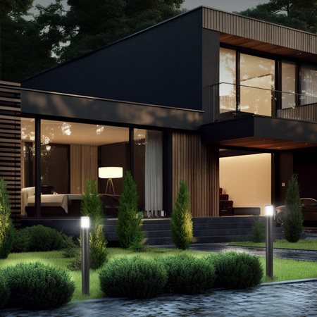 Lampa Ogrodowa Zewnętrzna SŁUPEK Stojacy Okrągły 60cm IP54 GU10 Czarny Videx