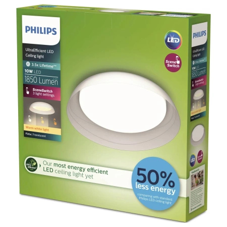 Lampa Sufitowa Plafon LED 10W 1850lm 2700K SceneSwitch Fleta Ultra Efficient Philips