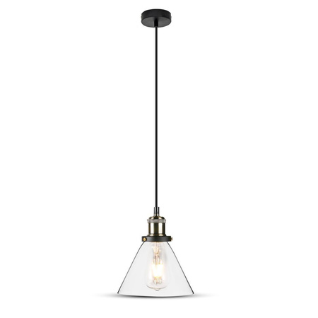 Lampa Wisząca Oprawa E27 Szklany klosz przezroczysty VT-7185 V-TAC