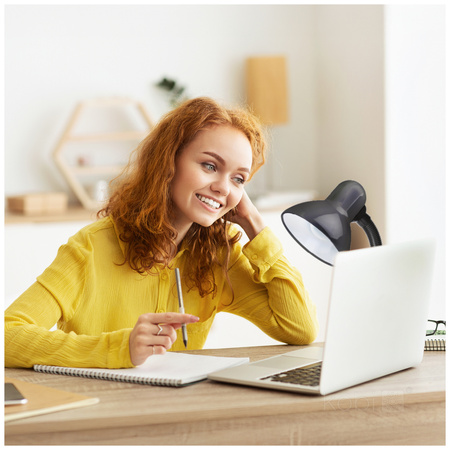 Lampka Biurkowa Oprawa Stołowa Regulowana E27 Czarna Śmieszek Kobi