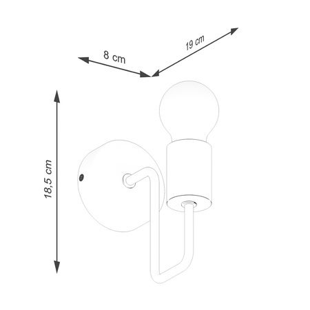 Lampa Ścienna Kinkiet 1x E27 Naturalne Drewno Czarna Timbo Peach Puff SL.1668 Sollux