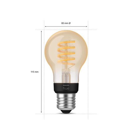 Żarówka LED E27 A60 7W = 40W 550lm 2200-4500K CCT FILAMENT SMART Inteligentna Bluetooth ZigBee White Ambiance Philips HUE