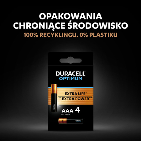 Baterie Alkaiczne DURACELL OPTIMUM AAA LR3 4szt