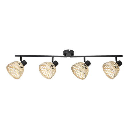 Lampa Sufitowa Punktowa Reflektor Spot E14 Czarny Industrialny Rattan Rabalux