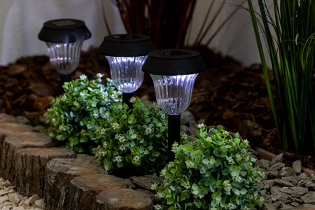 Lampa Solarna Ogrodowa LED Wbijana 5500-6000K IP44 38cm Czujnik Zmierzchu