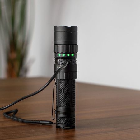 Latarka LED Taktyczna Szperacz USB Mocna Akumulatorowa IP65 PRO VA0077 VAYOX