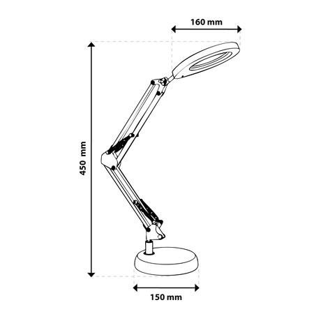 ZESTAW Lampka Biurkowa LED 8W CCT Kreślarska Stołowa Lupa LUCA 2 Biała + Adapter USB 5V/1A DC LUMILED
