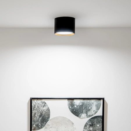 Oprawa HALOGENOWA Natynkowa SUNLA Tuba Gx53 LED Spot Kinkiet Sufitowa Walec Czarno - Złoty LUMILED