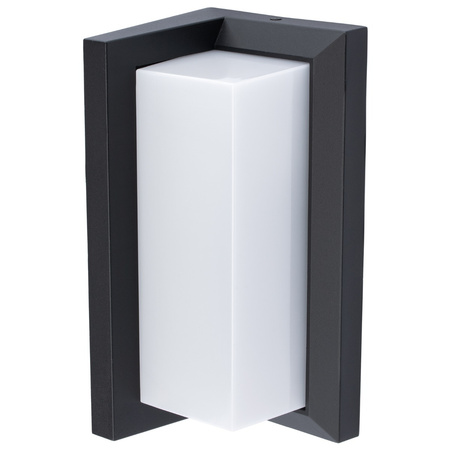 Lampa Ogrodowa LED Kinkiet Elewacyjny 12W Oprawa Architektoniczna Prostokąt Lagos Czarna z Czujnikiem Ruchu