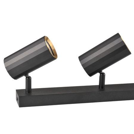 Oprawa Ścienno-Sufitowa Reflektor Punktowy 3x GU10 Czarna Złota NICEA Sanico Goldlux