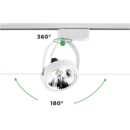 Reflektor Szynowy GU10 ES111 Biały VICTUS Lampa do Szynoprzewodów Jednofazowych Lumiled