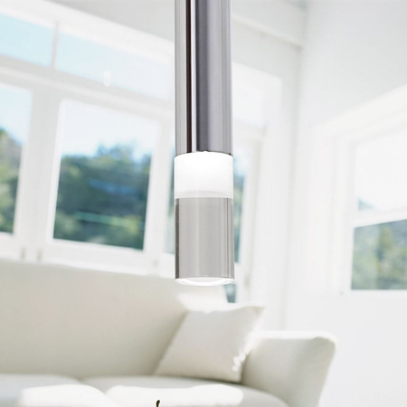 Lampa wisząca LED Tuba Zwis Chrom ICE 5W 4000K IP20 Metal i akryl Milagro