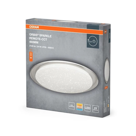Plafon LED Lampa Sufitowa Natynkowa 28W 2000lm 2800-6000K Zimna 120° Biała Ściemnialna Pilot Orbis Sparkle Osram