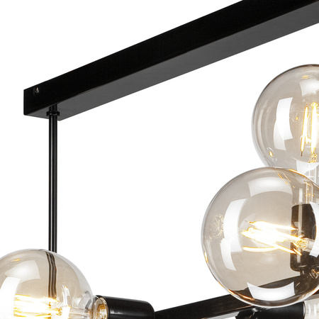 Lampa Sufitowa ASTRID 8xE27 Czarna Glamour LM-8.146 Lamkur