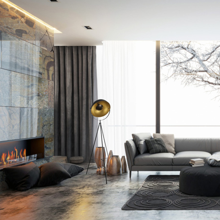 Lampa Podłogowa Oprawa Stojąca E27 Czarna Złota Matylda Sanico Goldlux