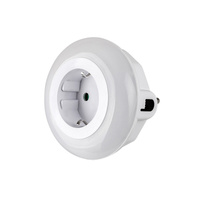 Lampka Nocna RGB Dziecięca Do Kontaktu Gniazdka LED 0.54W z Czujnikiem Zmierzchu Biały Abel