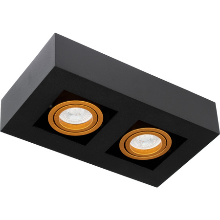 Oprawa Natynkowa HALOGENOWA Ruchoma 2x GU10 Prostokątna Czarna 85mm NEMO