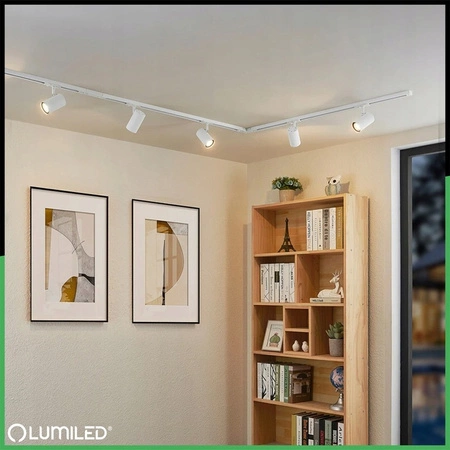 Zestaw Szyna Oświetleniowa Szynoprzewód 1,5 m + 3x Reflektor Szynowy RITI GU10 Biały LUMILED