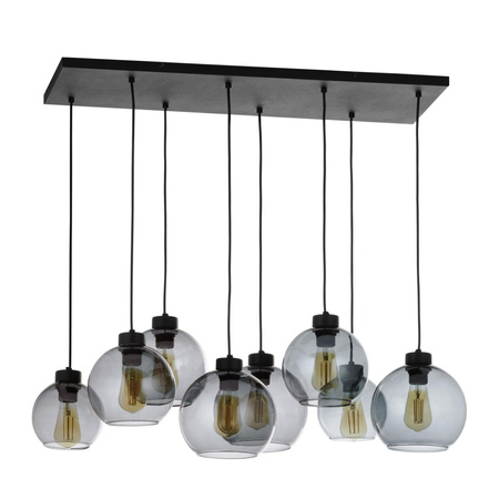 Lampa Sufitowa Wisząca CUBUS GRAPHITE Żyrandol Czarno-Grafitowa Nowoczesna 8xE27 4113 TK Lighting