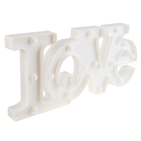 Lampka nocna na baterie Dekoracyjna Napis LOVE Biały 16x LED MILAGRO EKD3935