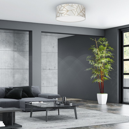 Plafon LED Lampa Sufitowa ZIGGY Biała Złota 2xE27 Ø40cm Milagro