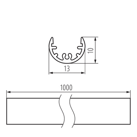 Profil Aluminiowy Natynkowy do Taśmy LED Anodowany 1m PROFILO Kanlux 10szt.