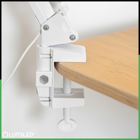 Uchwyt Do Lampek Biurkowych Zacisk Klips do Blatu Biały Lumiled