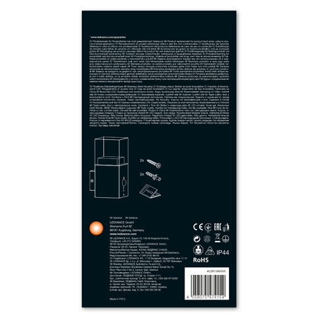 Lampa Ogrodowa Zewnętrzna Kinkiet Elewacyjny LED 4.9W 400lm 3000K IP44 Srebrny Z Czujnikiem Ruchu i Zmierzchu Endura Ledvance