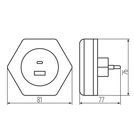 Lampka Orientacyjna LED BOLA USB Czujnik Zmierzchu 15W 4lm 3000K Ciepła Biała KANLUX
