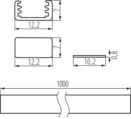 Profil Aluminiowy Natynkowy do Taśmy LED Anodowany 1m PROFILO Kanlux