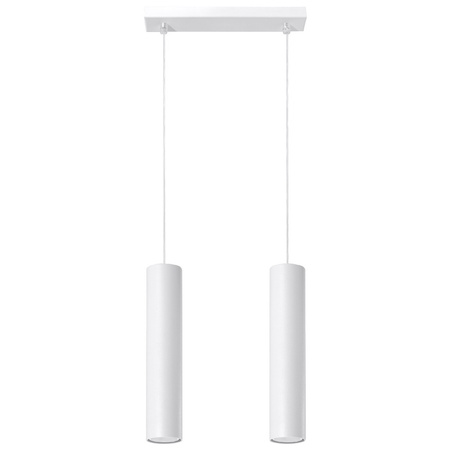 Lampa Sufitowa Wisząca Zwis 2x GU10 Tubularna Biała Nowoczesna Lagos Sollux