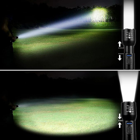 Latarka akumulatorowa LED Klasyczna 20W 800lm Lampka Ręczna Mocna ZOOM VA0180 VAYOX