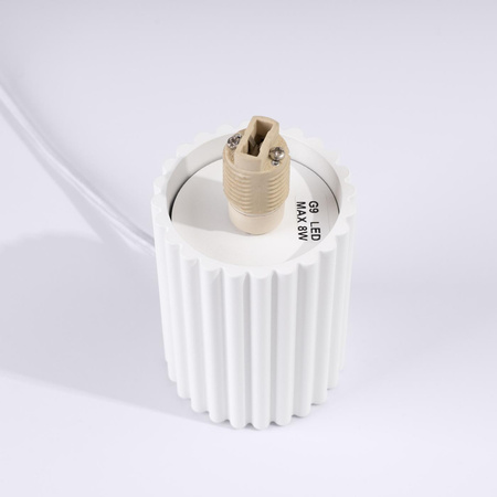 Lampa Biurkowa Stołowa G9 Okrągła Biała Nowoczesna Matowa Halo Sollux