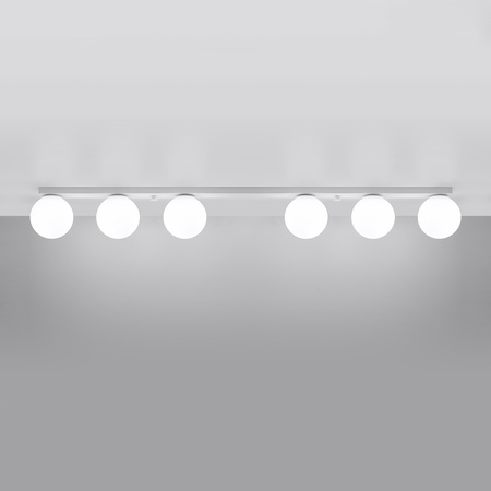 Lampa Sufitowa Listwa Oświetleniowa 6x G9 Kula Biała Nowoczesna Yoli Sollux