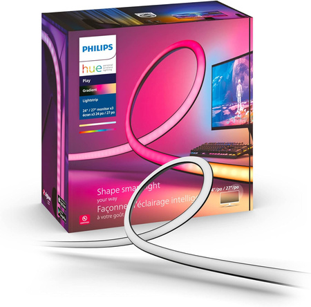 Taśma LED Pasek Podświetlenie do Monitora 3x 24" 27" 60W 1200lm IP20 White and Color Ambiance RGB + TW Inteligentna SMART Zigbee Bluetooth Gradient PC Strip Philips HUE