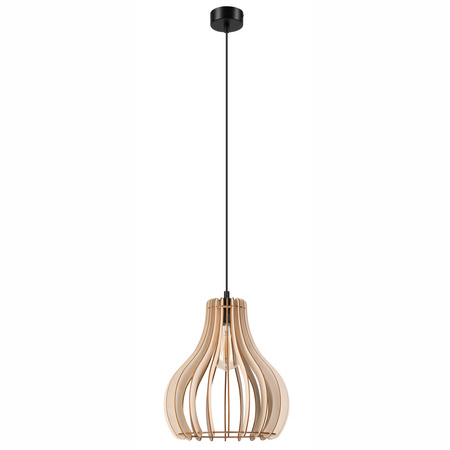 Lampa Wisząca Sufitowa TUCCI E27 Czarna Drewniana LM-1.229 Lamkur