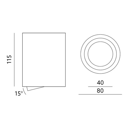 Oprawa Natynkowa HALOGENOWA Aluminiowa Chrom SPOT TUBA 11,5cm + Żarówka LED GU10 6W 6500K Lumiled