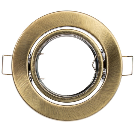 Oprawa HALOGENOWA Podtynkowa Ruchoma Okrągła Antyk Blacha GU10 MR16